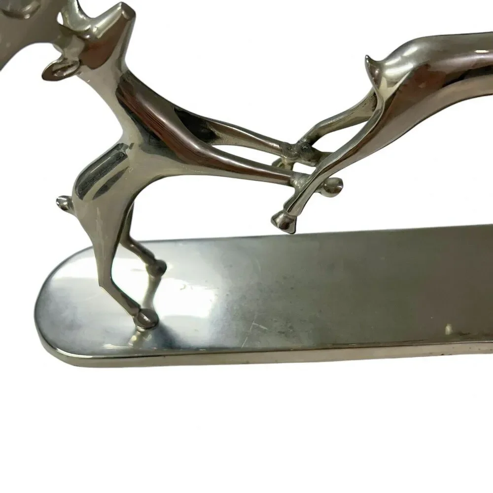 Pottery Barn Christmas Reindeer 3 pc Votive Candle Holder Decor‎ Silver Chrome